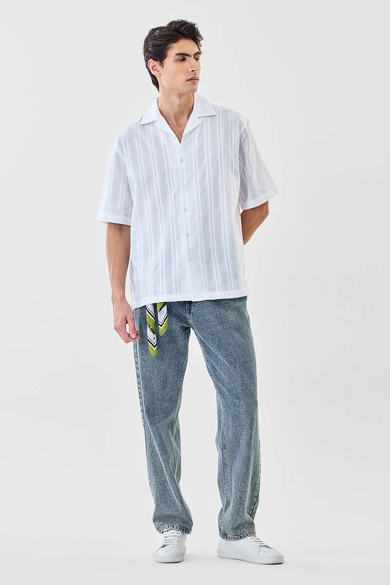 SNITCH 100% Cotton Box Fit Textured Shirt